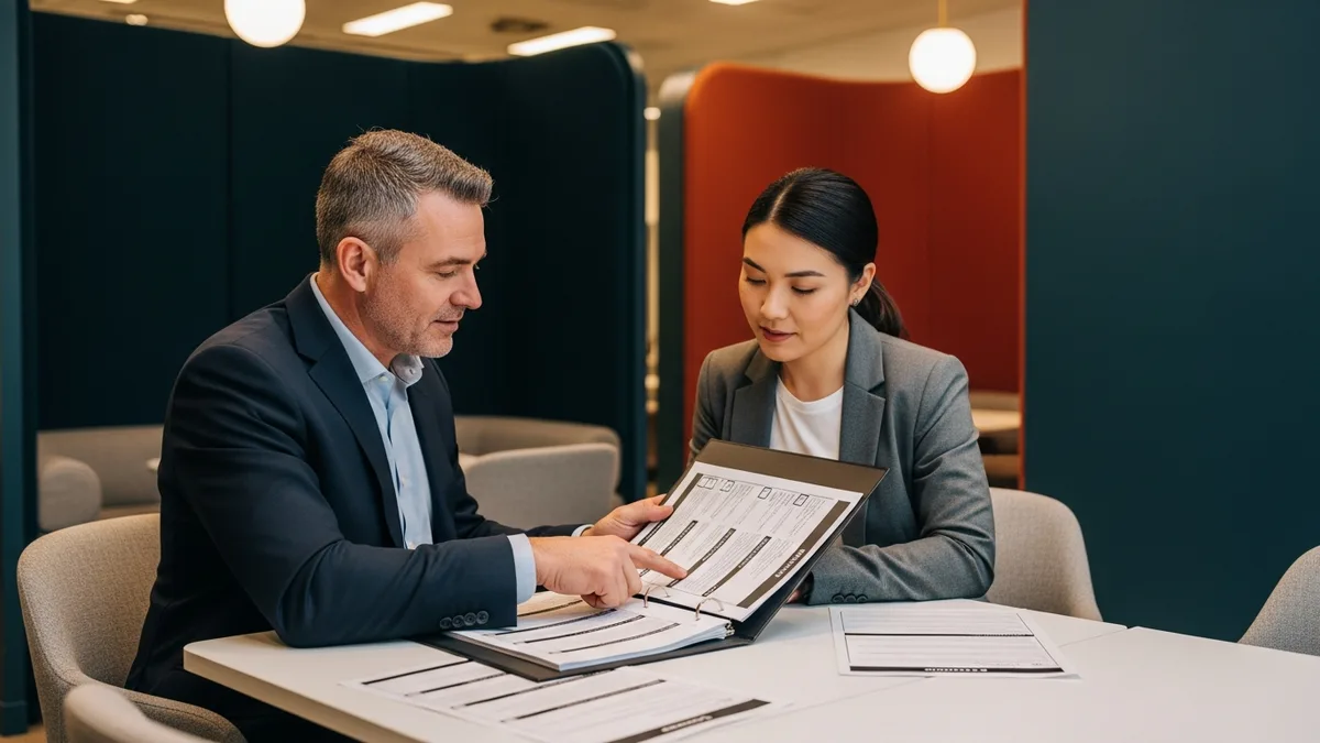 IT provider and business owner reviewing a cyber insurance requirements checklist together