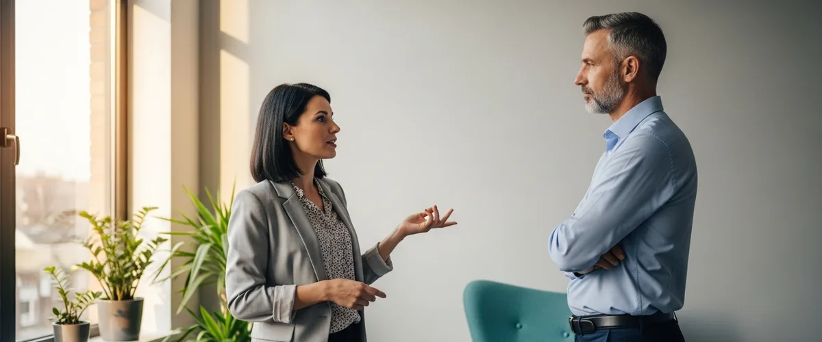 IT security consultant explaining the difference between EDR and antivirus to a small business owner