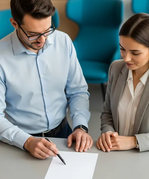IT consultant reviewing a flat-rate managed IT pricing summary with a small business client