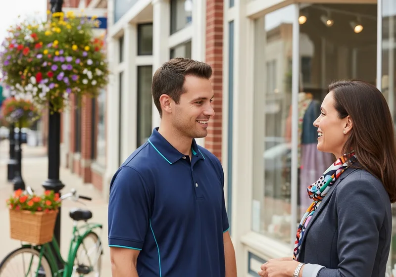 Managed IT services for small businesses in Mount Kisco NY, VJNetworks engineer meeting a downtown boutique owner