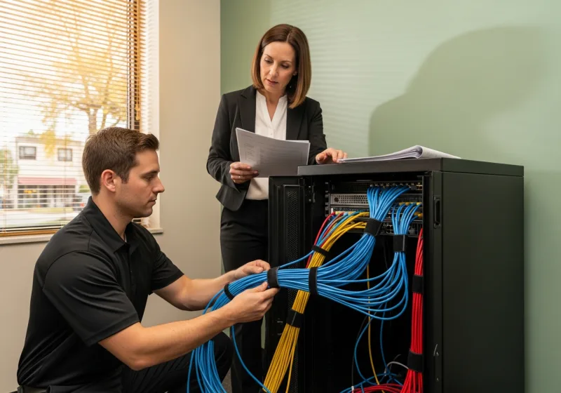 Managed IT services for small businesses in Nanuet NY, VJNetworks engineer supporting a Route 59 corridor office