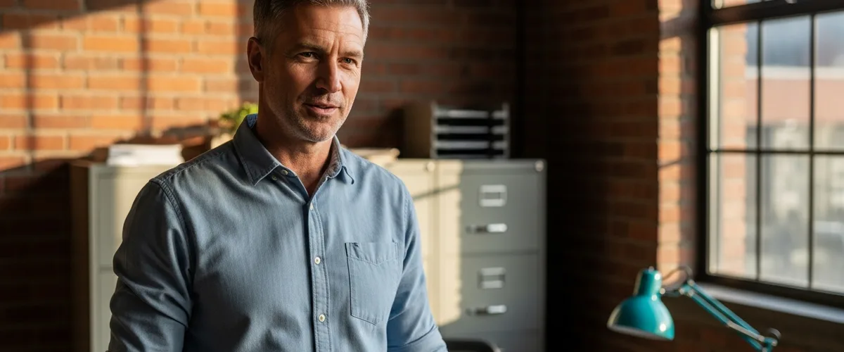 Small business owner in his office thinking about NY SHIELD Act compliance