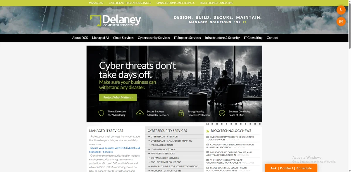 DCS Delaney Computer Services homepage screenshot