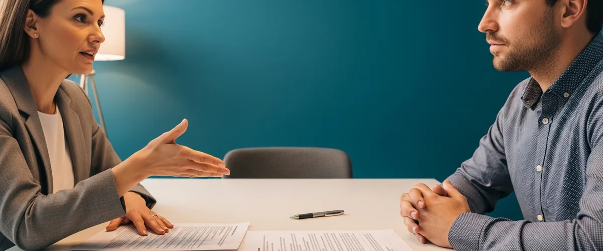 Business owner and IT consultant reviewing a managed IT services contract together during a consultation