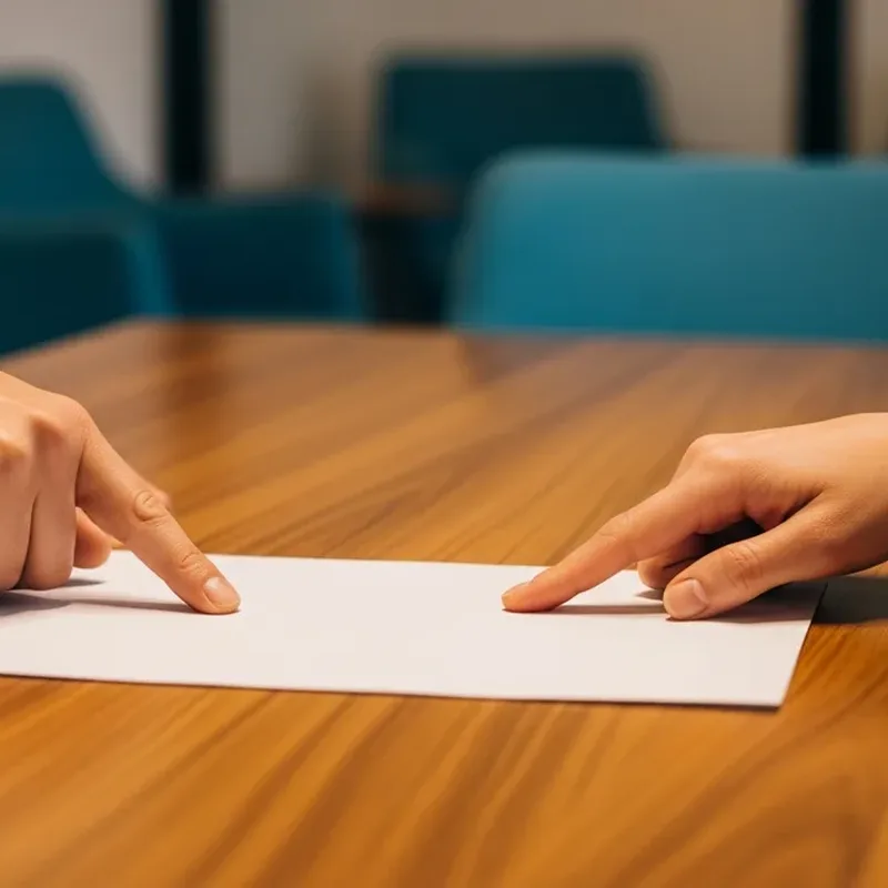 Consultant and small business owner reviewing a printed NIST CSF gap assessment report at a conference table