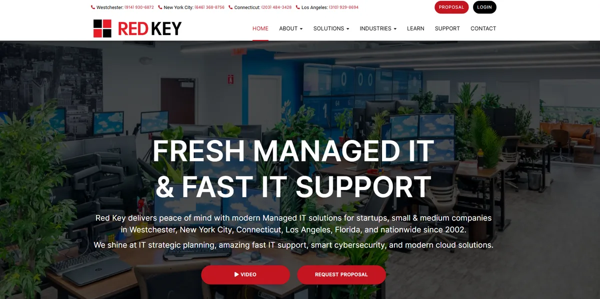 Red Key Solutions managed IT White Plains Westchester homepage