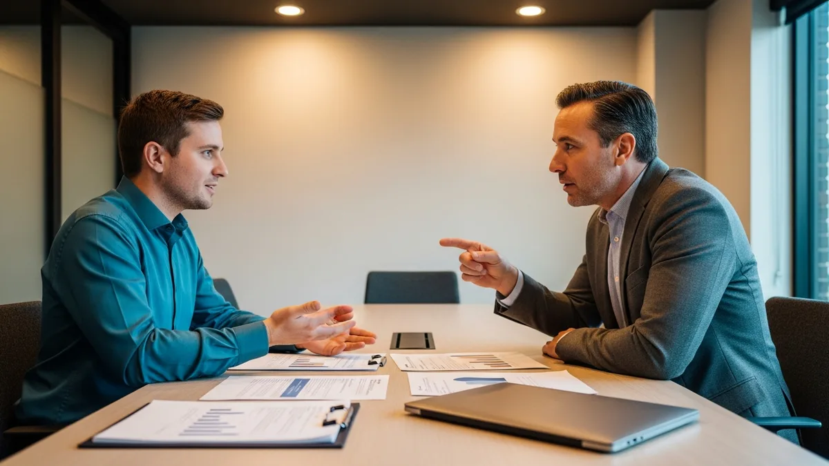 IT consultant and small business owner discussing unsanctioned apps found on the network
