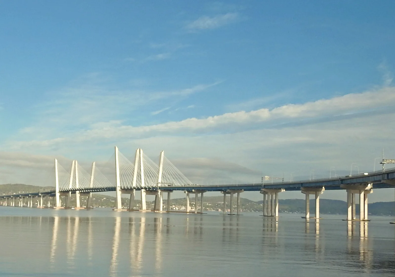 The Tappan Zee Bridge, officially the Governor Mario M. Cuomo Bridge, crossing the Hudson River between Westchester County and Rockland County, New York