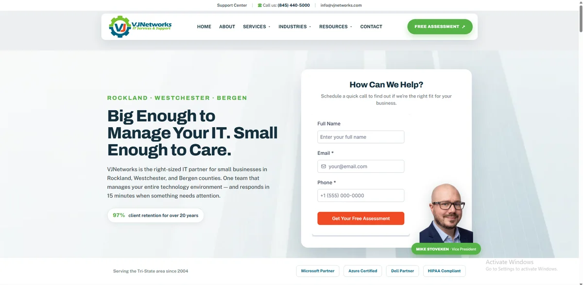 VJNetworks homepage screenshot