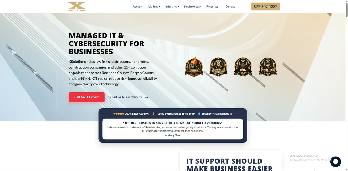 XSolutions homepage screenshot