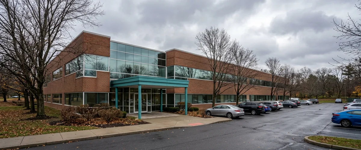 Suburban office park building in the New York and New Jersey corridor served by co-managed IT providers