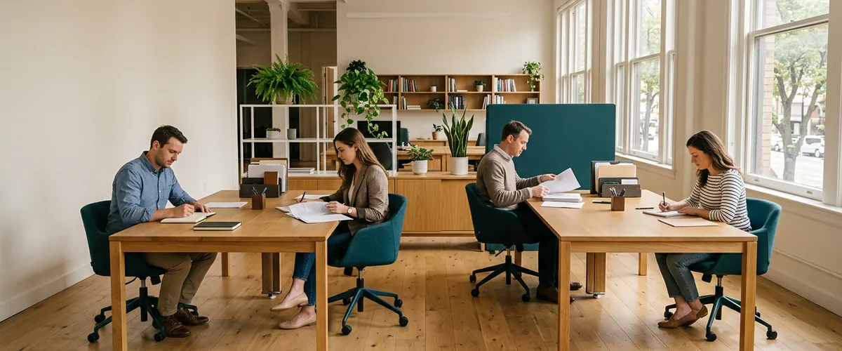 Small professional services office where a team weighs in-house IT against outsourced managed IT